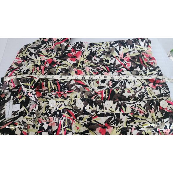 CJ Banks Multicolor Floral Print Linen Lightweight Jacket Oversized Button W SM - Picture 6 of 12
